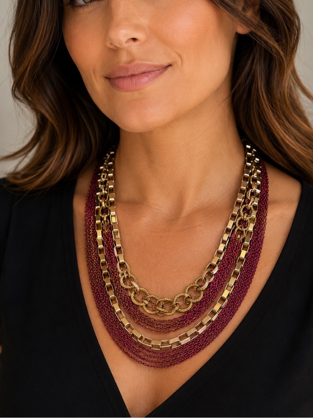 Cara New York Multi-Strand Statement Necklace (LR111/2)